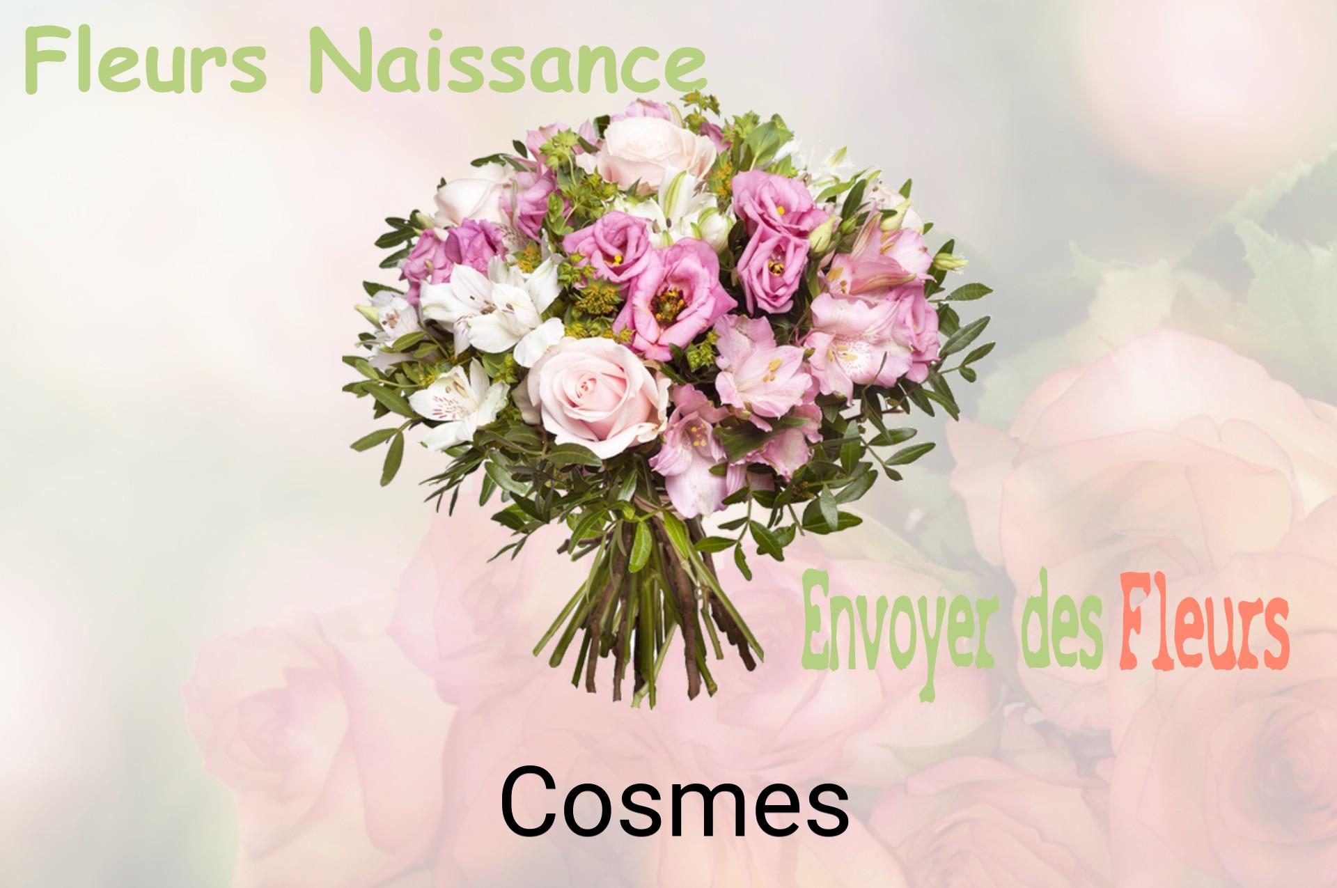 Bouquet de fleurs de naissance livré à Cosmes