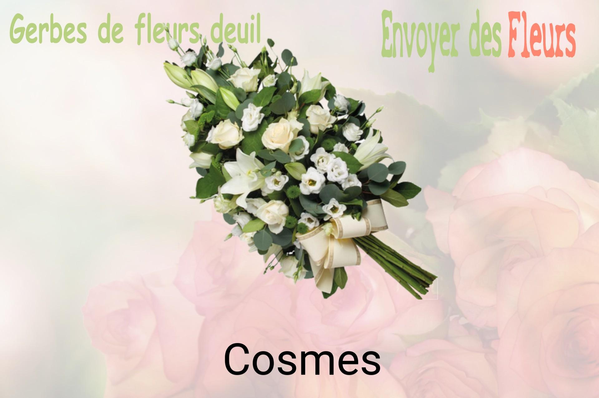 Gerbe de fleurs de deuil livrée à Cosmes